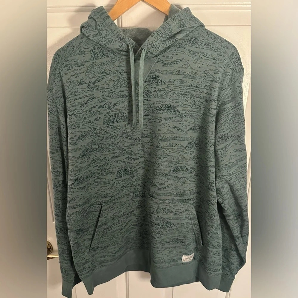 NWOT Eddie Bauer Mens Nature Print Hooded Sweatshirt Size Large